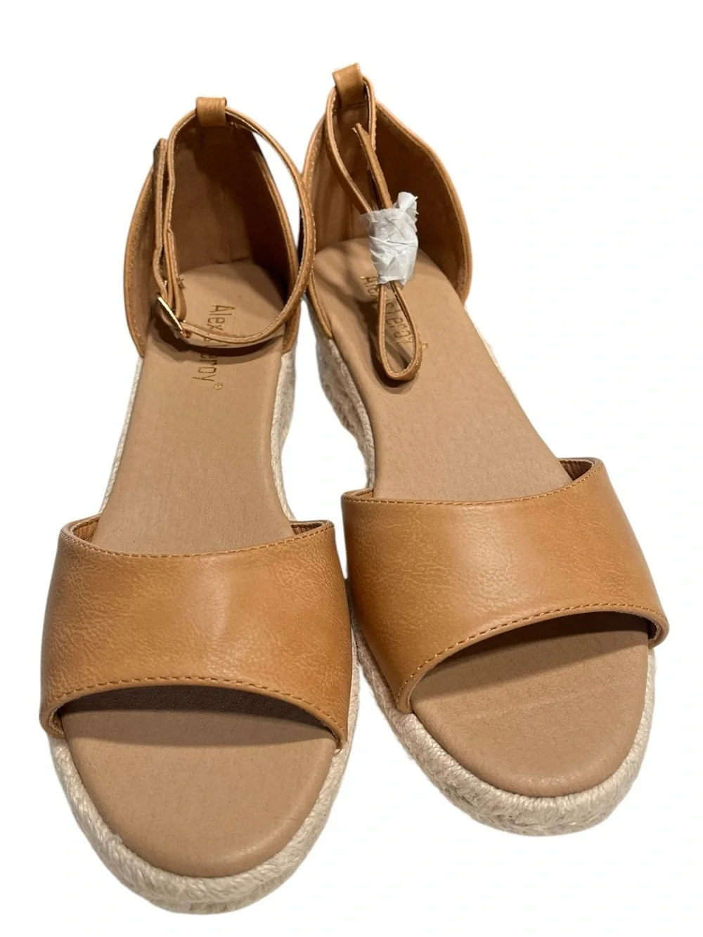 Espadrille Tan Wedge Sandal with Strap - Size 8.5